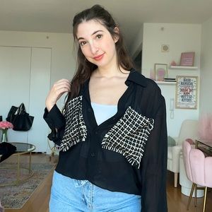 Zara, Medium, Black & White